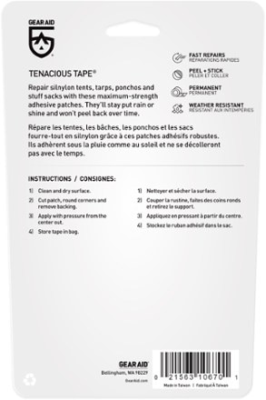 Gear Aid Tenacious Tape Silnylon Patches 2