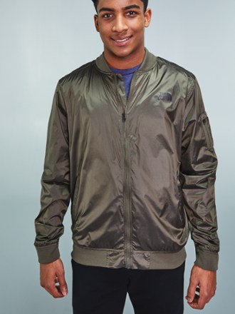 north face bomber jacket green