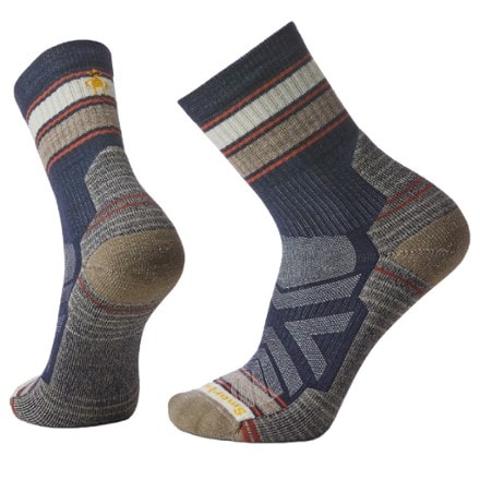 Smartwool Hike Light Cushion Striped Mid Crew Socks - Men's 0