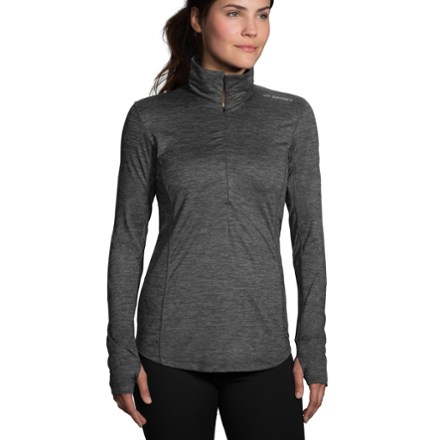 half zip core long sleeve running top ladies