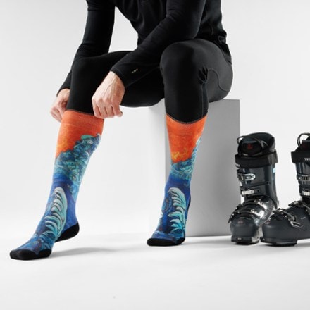 Smartwool Ski Targeted Cushion Winter Haze Print Over the Calf Socks - Men's 1