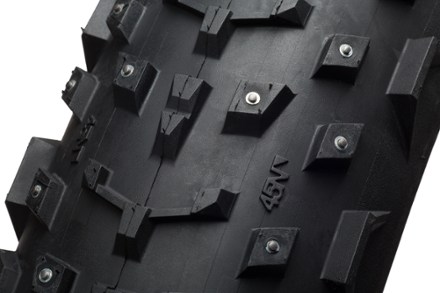 studded bike tires closeup