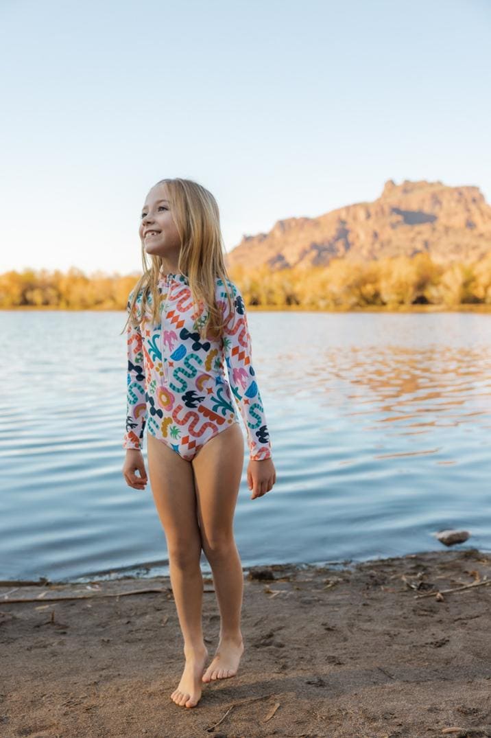 Location Image for Long Sleeve One-Piece Swimsuit - Kids'