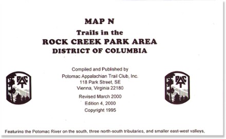 PATC Map N - Trails in the Rock Creek Park Area, District of Columbia 0