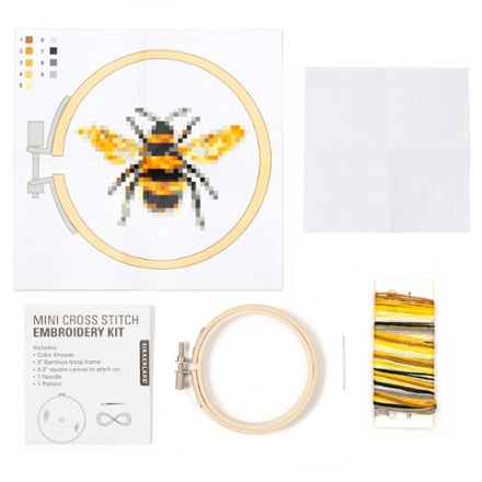 Kikkerland Mini Cross Stitch Embroidery Kit - Bee 2
