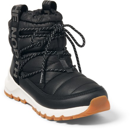 ThermoBall Lace Up Waterproof Boots - Women's [3/4 view (Tnf Black/Gardenia White)]