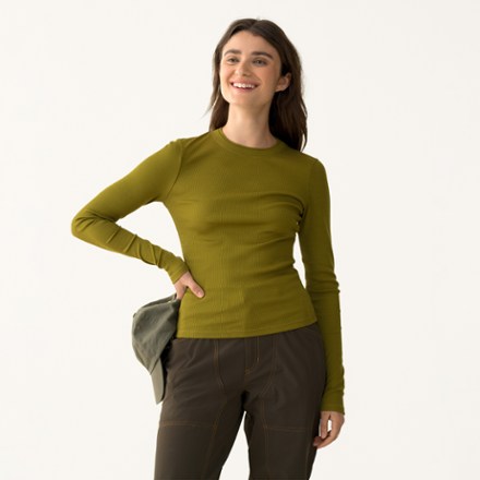 Ribbed Merino Long-Sleeve T-Shirt - Women's