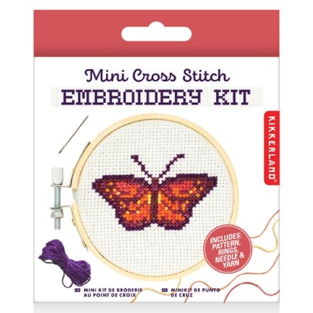 Kikkerland Mini Cross Stitch Embroidery Kit - Butterfly 0