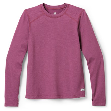 REI Co-op Midweight Base Layer Crew Top Purple L Kids