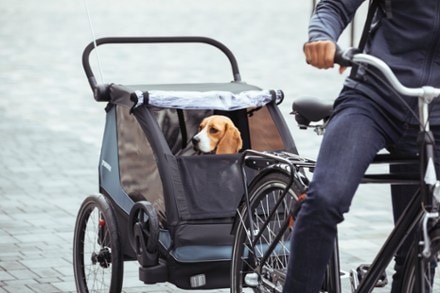 Thule Courier Dog Trailer Kit Includes roll up mesh window & rain cover and removable padded dog bed. Trailer not included.