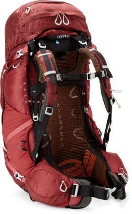 Osprey Aura AG 65 Pack - Women's Back view (Berry Sorbet Red)