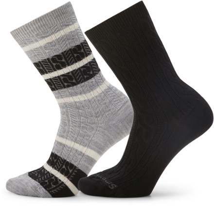 Smartwool Everyday Cable/Striped Cable Crew Socks - 2 Pairs - Women
