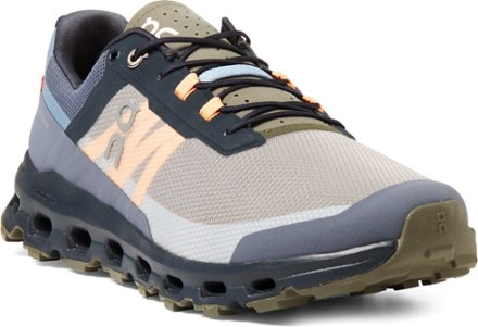 On Cloudvista Trail-Running Shoes - Men's 3/4 view (Midnight/Olive)