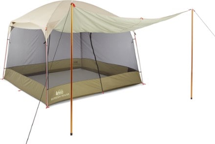 REI Co-op Screen House Rainfly Rainfly as awning with tarp poles  (Tarp poles and Screen House sold separately)