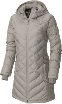 columbia women's plus heavenly long hooded down jacket