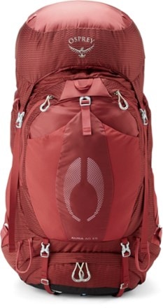 Osprey Aura AG 65 Pack - Women's Back view (Berry Sorbet Red)