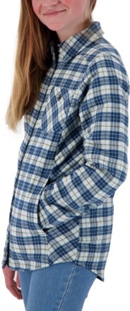 Obermeyer Avery Flannel Insulated Shirt Jacket - Icy Mey Plaid - Girls' 5