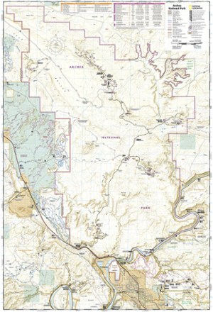 National Geographic Arches National Park Trail Map 1