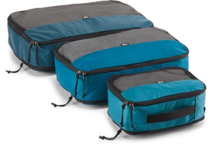 Obics - Valigia Organizer da viaggio grigio Packing cubes set di 5 pezzi  con compressione e organizer per valigie e accessori da campeggio per il