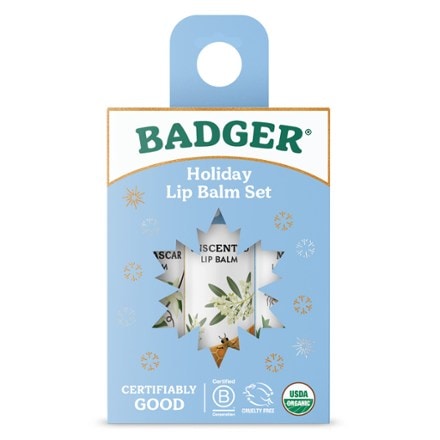 Badger Holiday Lip Balm Set - Package of 3 0