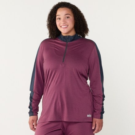 REI Co-op Merino 185 Long-Sleeve Half-Zip Base Layer Top - Women's Plus Sizes 1
