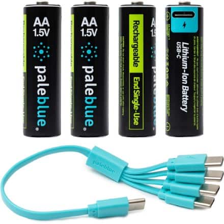 Paleblue Lithium Ion Rechargeable AA Batteries - Package of 4 0