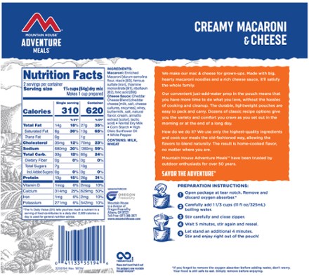 Mountain House Creamy Macaroni & Cheese - 2 Servings 1