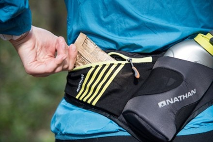 Nathan Peak Hydration Waist Pack In use (Black)