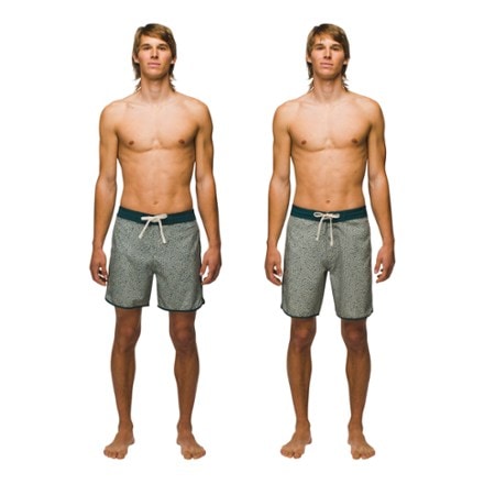 prAna Vintage Board Shorts 6" - Men's For length comparison only. Right: 8". Left: 6".