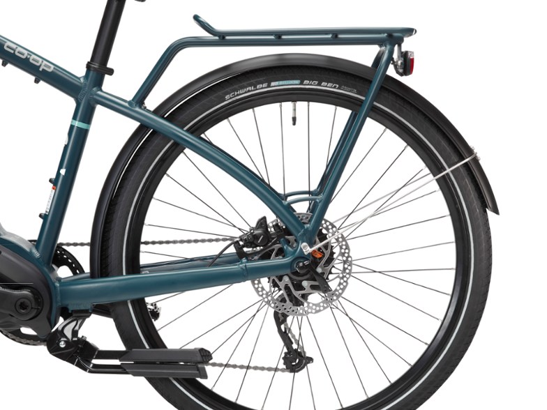 Rear fender & disc brakes on an electric bike