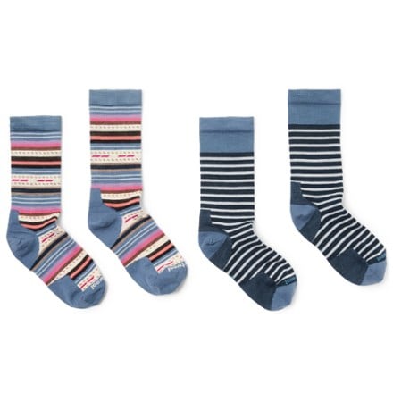 Smartwool Pin Stripe/Margarita Everyday Crew Socks - Women's - 2 Pairs 2