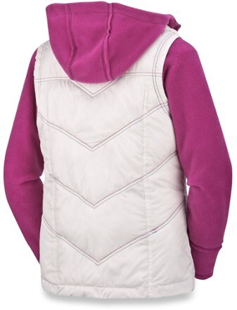 Winter White view of back of liner jacket with vest