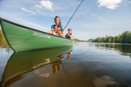 Old Town Saranac 160 Canoe In Use (Green)