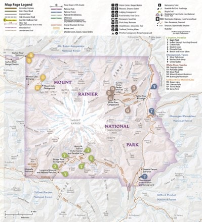 National Geographic Mount Rainier National Park Day Hikes Topographic Map Guide 1
