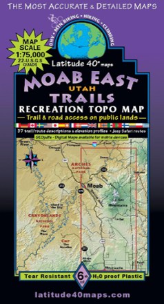 Latitude 40 Maps Moab East Utah Trails Map - 6th Edition 0