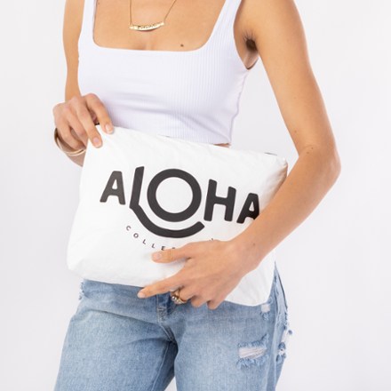 ALOHA Collection Original ALOHA Mid Pouch in Black on White 1