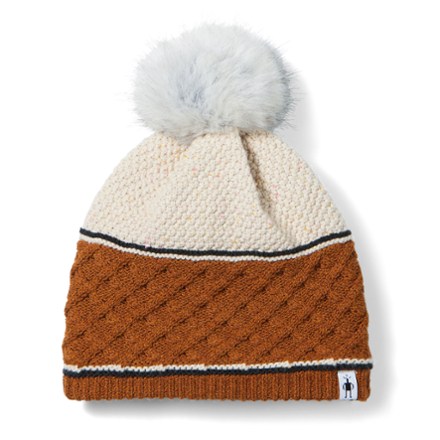 Smartwool Smartwool Cable Knit Colorblock Pom Beanie Orange - $29.73 at REI.com