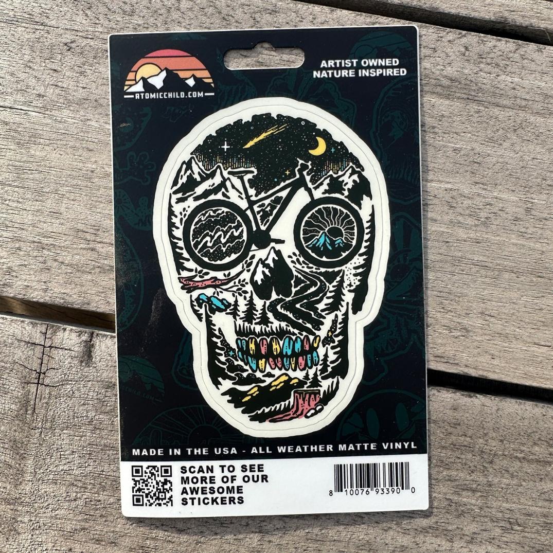 Location Image for Mountain Bike Skull Sticker