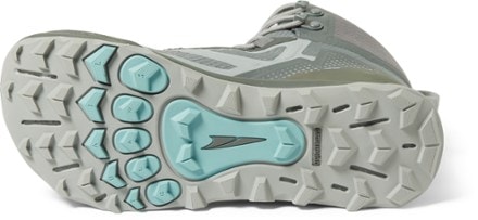 Altra Lone Peak ALL-WTHR Mid Hiking Boots - Women's Sole view (Gray/Green)