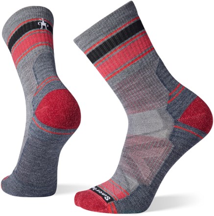 Smartwool Hike Light Cushion Striped Mid Crew Socks - Men's 0