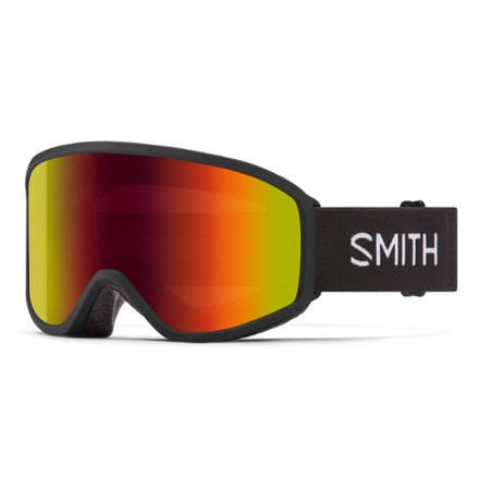 Smith Reason OTG Snow Goggles with gogglesoc - Low-Bridge Fit Black Red Sol-X Mirror