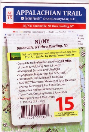 AntiGravityGear Appalachian Trail Pocket Profile Map: New Jersey/New York (Unionville, NY - Pawling, NY) 0