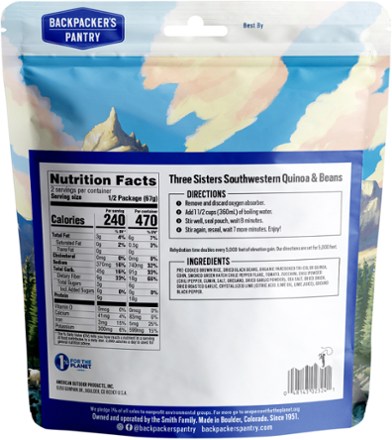 Backpacker's Pantry Three Sisters Southwestern Quinoa & Beans - 2 Servings 1