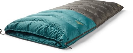 Kelty Galactic 30 Sleeping Bag - Men's - 2020 3/4 head view  (Peat/Deep Teal)