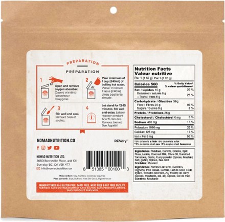 Nomad Nutrition Indian Red Lentil Stew 1 Serving Rei Co Op