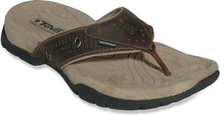 teva flip flops leather