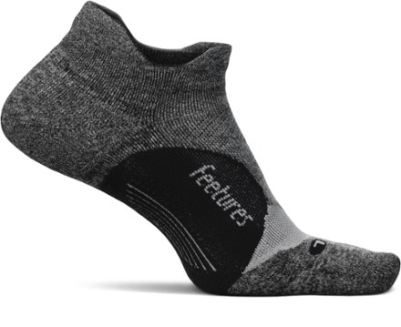 Feetures Elite Light Cushion No Show Tab Socks Gray M