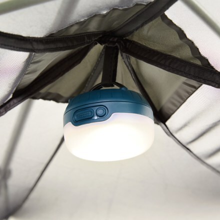 Kelty Wireless 4 Tent Light (sold separately) hung on gear loop
