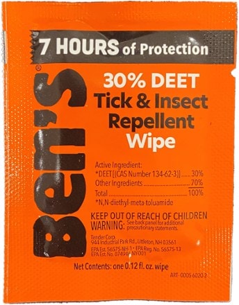 Ben's Insect Repellent Wipes - 30 Percent DEET - Package of 12 1