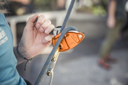 Petzl GRIGRI + Belay Device In Use (Orange)